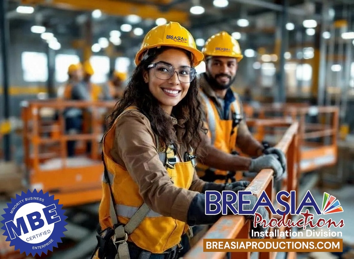Installation Division crew on a commercial job site